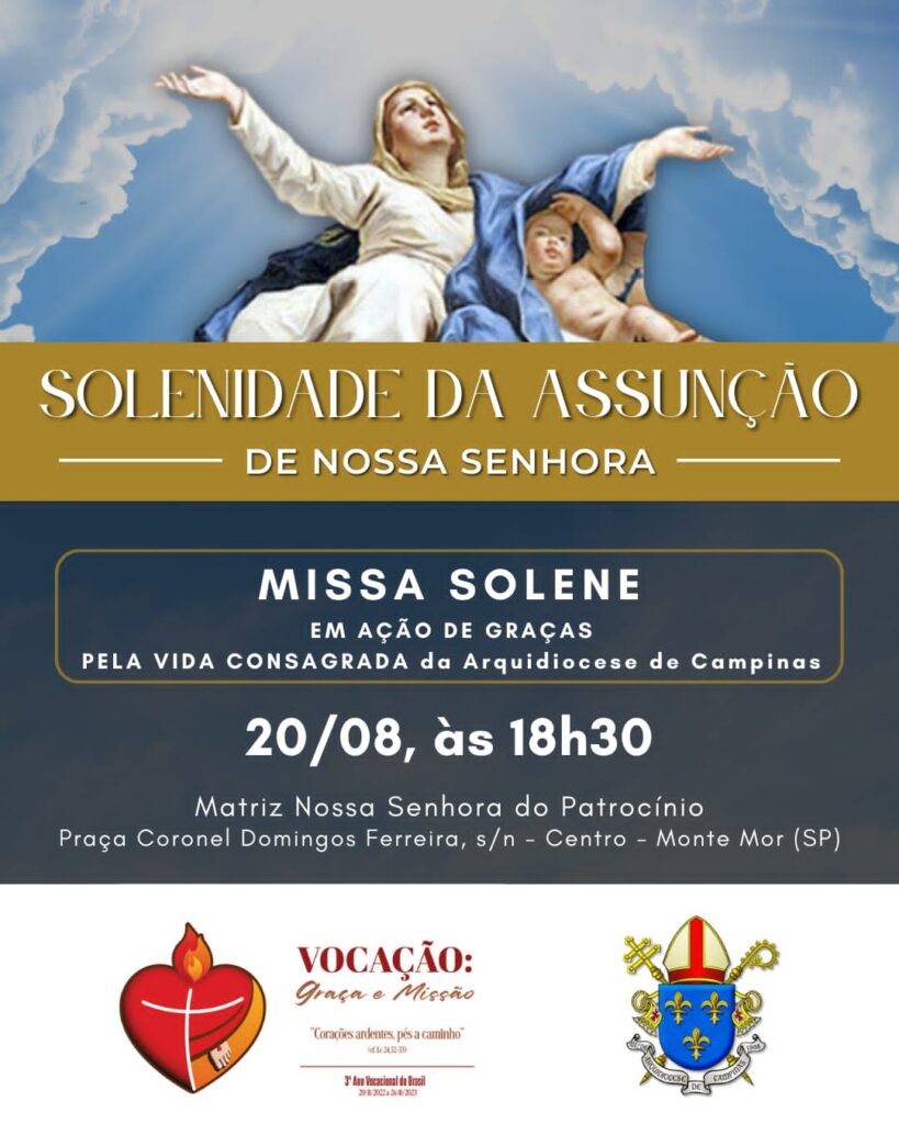 ASSUNÇÃO DE NOSSA SENHORA, DOMINGO, 20 AGOSTO 2023